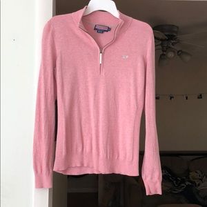 Pink Vineyard Vines 1/4 zip sweater